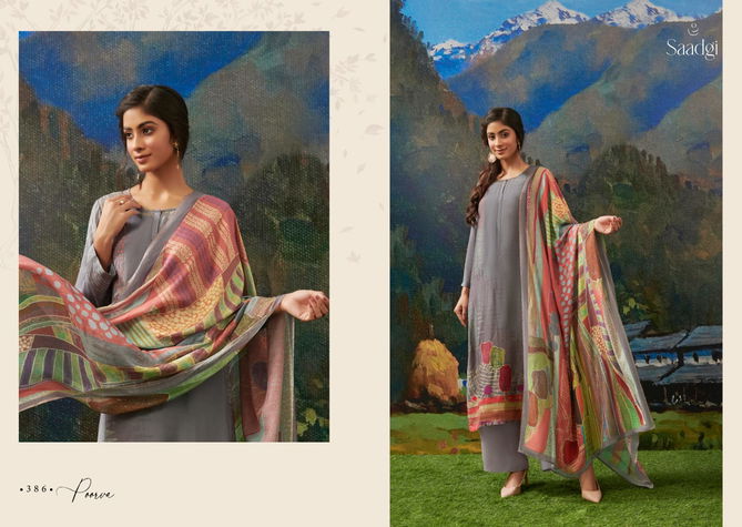 Saadgi Poorva Silk Printed Dress Material Catalog
